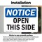 Signmission Open This Side, 10 in W x Rectangle, Vinyl Decal OS-2PACK-NS-D-710-L-17018 - alternate 3